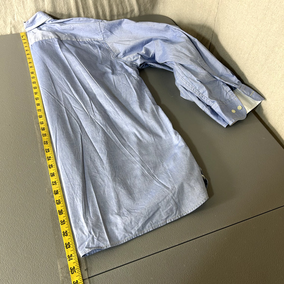 Tommy Hilfiger Mens Button Up Chambray Shirt Size XXL Preppy Embroidered Crest - Picture 10 of 11